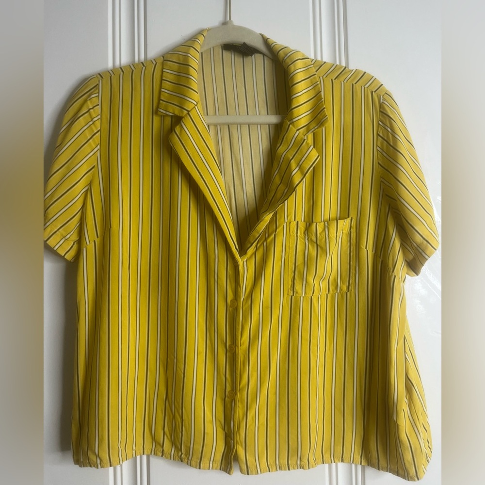 Striped F21 button up crop